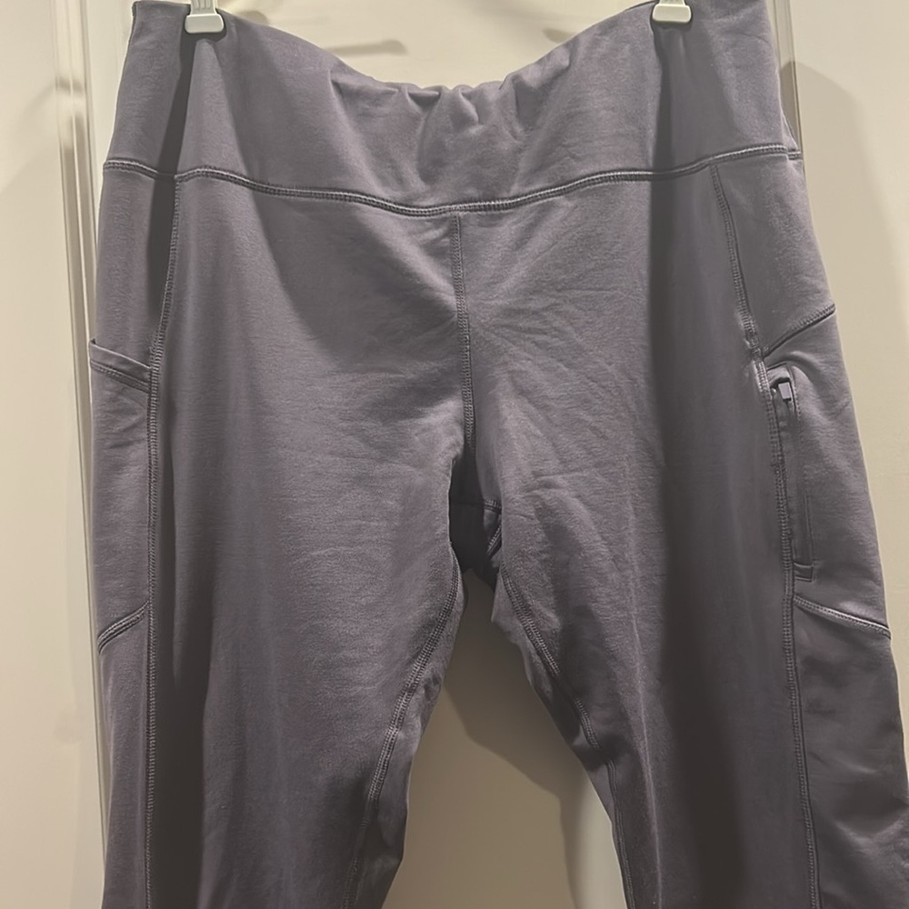 Apana wide waistband 12% spandex leggings detail stitching & pockets size XXL